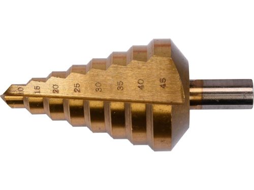 YATO YT-44742 Lépcsős fúró 10-45 mm 8 lépcsős HSS titán-nitrid