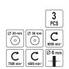 YATO YT-4755 Csapos körkefe, ecsetkefe, fazékkefe készlet 3 részes sárgaréz