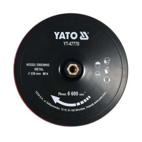   YATO YT-47770 Tépőzáras gumitányér 230 mm M14 + 4 db tépőzára fíbertárcsa (P60, P80, P100, P120)