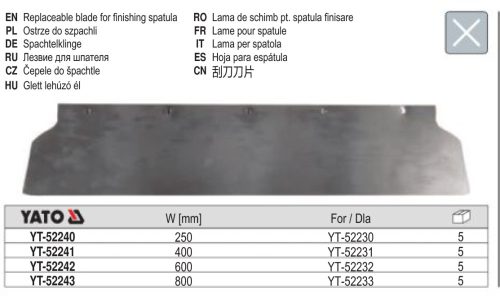 YATO YT-52242 Pótpenge 600 mm profi glettlehúzóhoz (YT-52222, YT-55232)
