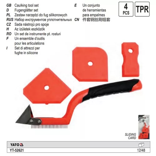 YATO YT-52621 Fugakihúzó szilikonlap készlet 4 részes