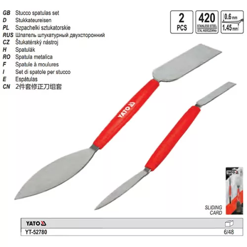 YATO YT-52780 Kétoldalas spakli készlet 2 részes