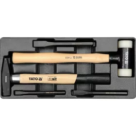   YATO YT-5540 Kalapács és véső készlet 5 részes (fiókbetét)