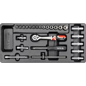   YATO YT-5541 Dugókulcs készlet 25 részes 1/4" 3,5-14 mm CrV (fiókbetét)