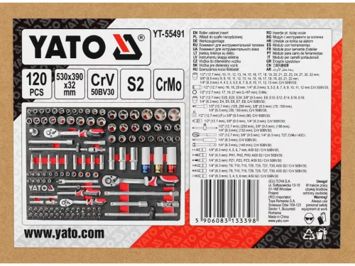 YATO YT-55491 Szerszámkészlet szivacs fiókbetétben 120 részes