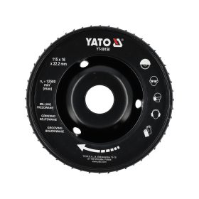   YATO YT-59150 Ráspolykorong sarokcsiszolóra fához 115 mm átmérő fogak a paláston és a lapján