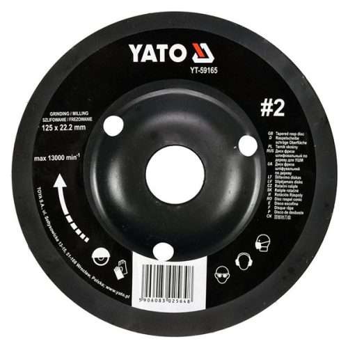 YATO YT-59165 Ráspolykorong közepes #2 125 x 22,2 mm