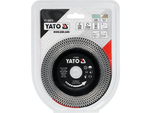 YATO YT-59973 Gyémánt vágótárcsa kerámiához folytonos vágóéllel 125 mm