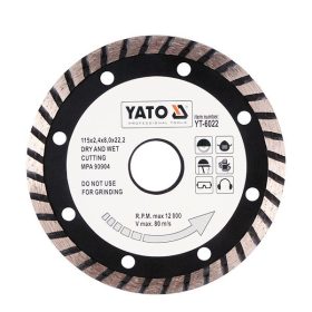   YATO YT-6025 Gyémánt vágókorong 230 x 3,1 x 8,0 x 22,2 mm turbo