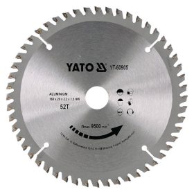   YATO YT-60905 Fűrésztárcsa alumíniumhoz 160 x 20 x 1,5 mm / 52T