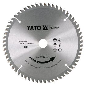   YATO YT-60907 Fűrésztárcsa alumíniumhoz 180 x 20 x 1,5 mm / 60T