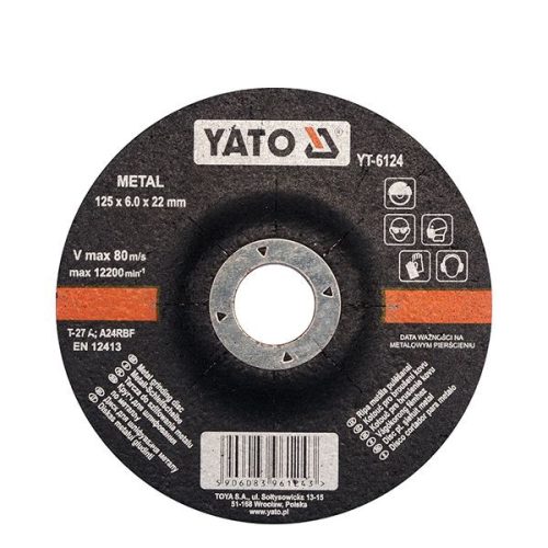 YATO YT-6124 Tisztítókorong fémre 125 x 6,0 x 22,2 mm