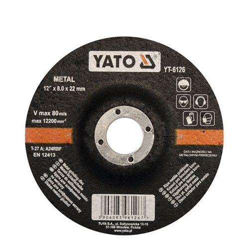 YATO YT-6126 Tisztítókorong fémre 125 x 8,0 x 22,2 mm