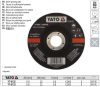 YATO YT-6132 Tisztítókorong kőre 115 x 6,0 x 22,2 mm