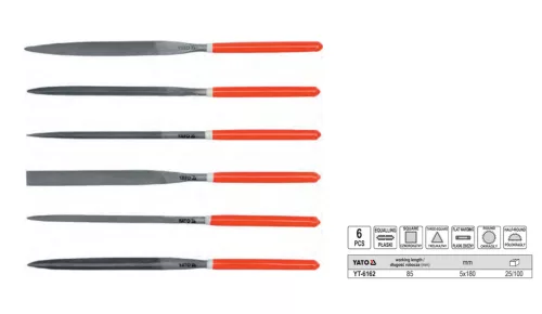 YATO YT-6161 Tűreszelő készlet 6 részes 4,0 x 160 mm