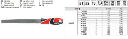 YATO YT-62229 Lapos reszelő 200 mm / #1 durva