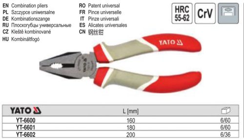 YATO YT-6602 Kombinált fogó 200 mm CrV