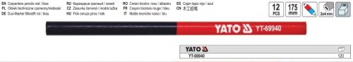 YATO YT-69940 Ácsceruza kék-piros (12 db/csomag)