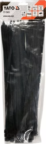 YATO YT-70651 Kábelkötegelő fekete 300 x 7,6 mm (50 db/cs)