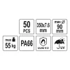 YATO YT-70652 Kábelkötegelő fekete 350 x 7,6 mm (50 db/cs)
