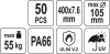 YATO YT-70653 Kábelkötegelő fekete 400 x 7,6 mm (50 db/cs)