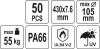 YATO YT-70654 Kábelkötegelő fekete 430 x 7,6 mm (50 db/cs)