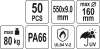 YATO YT-70657 Kábelkötegelő fekete 550 x 9,0 mm (50 db/cs)