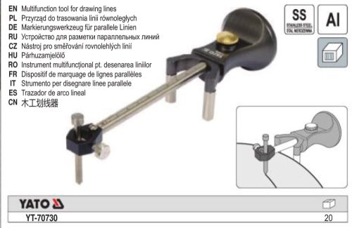 YATO YT-70730 Párhuzam jelölő inox
