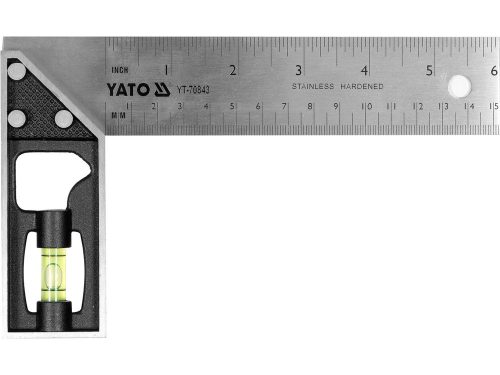 YATO YT-70843 Derékszög 150 mm inox libellával