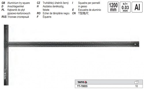 YATO YT-70855 Gipszkartonos T-derékszög 1200 mm alumínium