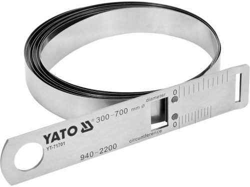 YATO YT-71701 Precíziós mérőszalag (+-0,01 mm), átmérő 300-700 mm, körméret 940-2200 mm inox