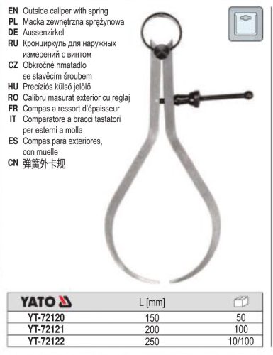YATO YT-72121 Külső rugós tapintókörző 200 mm