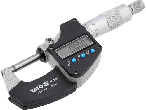 YATO YT-72306 Digitális mikrométer 0-25 mm külső méretekhez