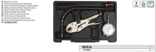 YATO YT-72970 Féktárcsa ütésmérő készlet 3 részes 10/0,01 mm