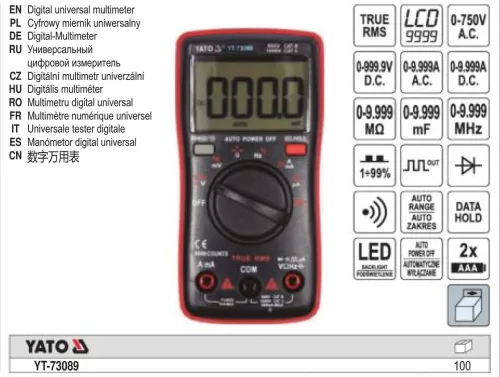 YATO YT-73089 Digitális multiméter TRUE RMS