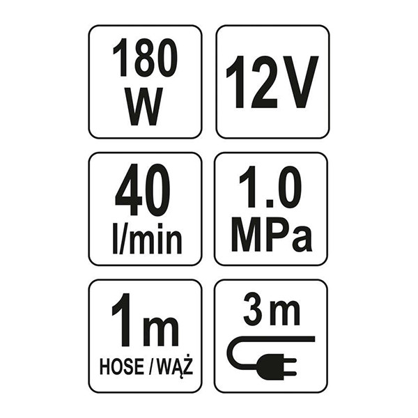 Compressore per auto con lampada a LED 180W Yato YT-73460 