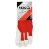 YATO YT-746418 Munkavédelmi kesztyű 8-as méret bőr-pamut piros