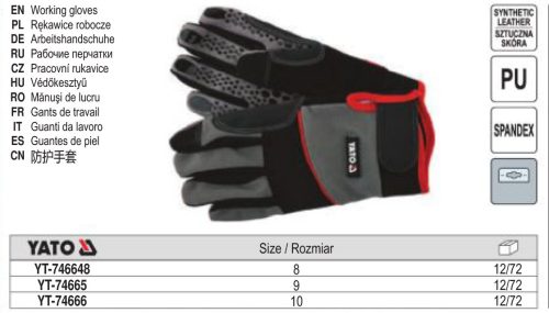 YATO YT-74665 Munkavédelmi kesztyű 9-es pöttyözött