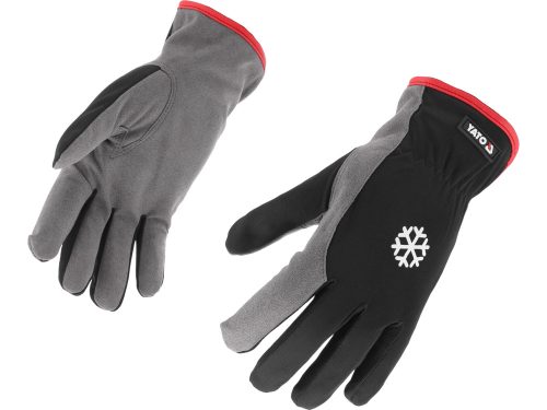 YATO YT-74685 Szintetikus bőr kesztyű, bélelt 11-es méret szűrke