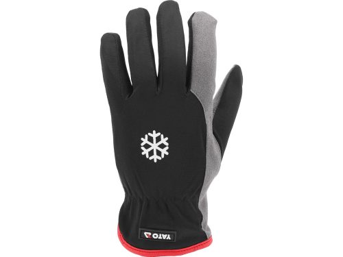 YATO YT-74685 Szintetikus bőr kesztyű, bélelt 11-es méret szűrke