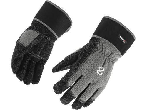 YATO YT-74687 Megerősített kesztyű, bélelt 10-es méret szűrke