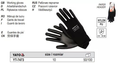 YATO YT-7473 Munkavédelmi kesztyű 10-es méret