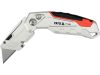 YATO YT-75203 Behajtható tarpézpengés kés övvágó / dobozbontó funkcióval +3 db pótpengével