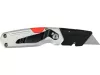 YATO YT-75210 Behajtható tarpézpengés kés övvágó / dobozbontó funkcióval +2 db pótpengével +2 db bitheggyel (1 db lapos 6mm, 1 db PH2)