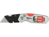 YATO YT-75210 Behajtható tarpézpengés kés övvágó / dobozbontó funkcióval +2 db pótpengével +2 db bitheggyel (1 db lapos 6mm, 1 db PH2)
