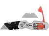 YATO YT-75210 Behajtható tarpézpengés kés övvágó / dobozbontó funkcióval +2 db pótpengével +2 db bitheggyel (1 db lapos 6mm, 1 db PH2)