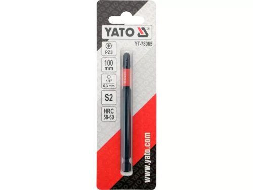 YATO YT-78065 Ütvecsavarozó bithegy 1/4 col 6,3 mm hatszög bitbefogással 100mm PZ3