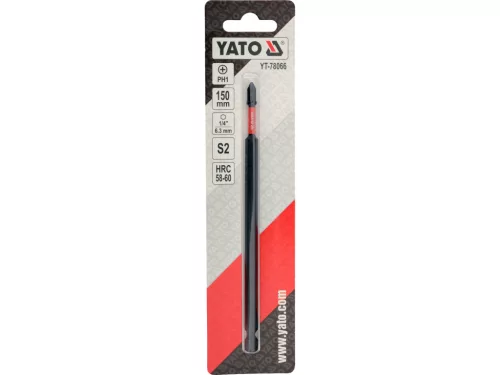 YATO YT-78066 Ütvecsavarozó bithegy 1/4 col 6,3 mm hatszög bitbefogással 150mm PH1