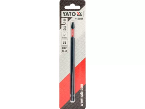 YATO YT-78067 Ütvecsavarozó bithegy 1/4 col 6,3 mm hatszög bitbefogással 150mm PH2