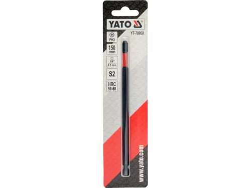 YATO YT-78068 Ütvecsavarozó bithegy 1/4 col 6,3 mm hatszög bitbefogással 150mm PH3